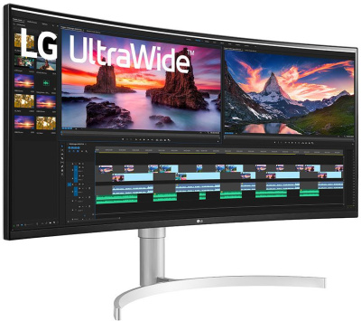 Монитор LG 38" UltraWide 38WN95C-W белый IPS LED 21:9 HDMI M/M матовая HAS Piv 450cd 178гр/178гр 3840x1600 144Hz G-Sync DP UW USB 8.32кг
