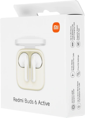 Гарнитура вкладыши Xiaomi Buds 6 Active M2344E1 белый беспроводные bluetooth в ушной раковине (BHR8391GL)