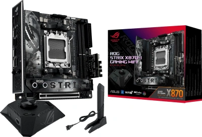 Материнская плата Asus ROG STRIX X870-I GAMING WIFI SocketAM5 AMD X870 2xDDR5 mini-ITX AC`97 8ch(7.1) 2.5Gg RAID+HDMI