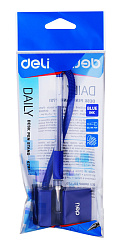 Ручка гелев. Deli Daily E6791blue прозрачный d=0.5мм син. черн. на подставке линия 0.35мм резин. манжета