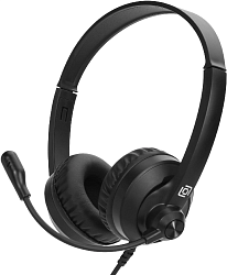 Наушники с микрофоном Оклик HS-M500 черный 1.8м накладные оголовье (1900379)