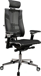 Кресло руководителя эргономичное Метта Yoga Spine Triumph B2 (Черный CC.50.15.13A) черный сиденье черный сет./экокожа с подголов. крестов.5-луч. металл хром