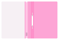 Папка-скоросшиватель Бюрократ Double Neon -PSLDNE/PINK A4 прозрач.верх.лист пластик розовый 0.14/0.18
