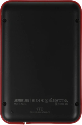 Жесткий диск Silicon Power USB3.1 1TB SP010TBPHD62SS3K A62S Armor 2.5" черный/красный