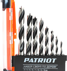 Набор сверл Patriot Набор сверл по дереву спиральные (815010103) по дереву (8пред.) для дрелей/перфораторов