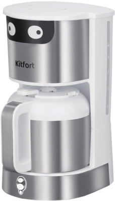Кофеварка капельная Kitfort КТ-7326 800Вт серебристый/белый