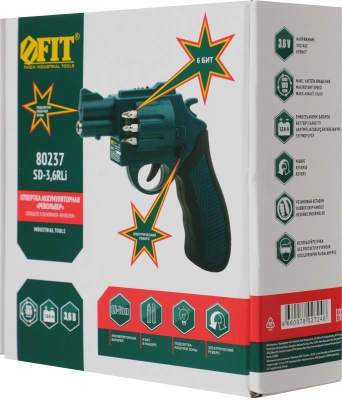 Отвертка аккум. FIT SD-3,6RLi аккум. патрон:шестигранник 6.35 мм (1/4) (80237)