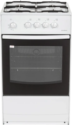 Плита Газовая Darina S GM 441 001 W белый/черный (без крышки) реш.сталь