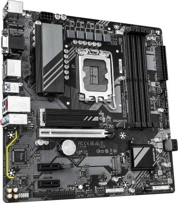 Материнская плата Gigabyte B760M DS3H GEN5 Soc-1700 Intel B760 4xDDR5 mATX AC`97 8ch(7.1) 2.5Gg RAID+VGA+HDMI+DP