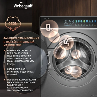 Стиральная машина Weissgauff WM 58411 Direct Drive Inverter Premium класс: A+++ загр.фронтальная макс.:11кг темно-серебристый