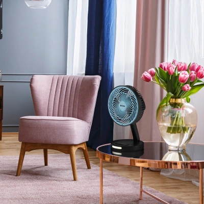 Вентилятор настольный Vitek VT-2072 10Вт скоростей:3 черный/голубой