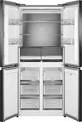 Холодильник Weissgauff WCD 450 Bru Steel Glass NoFrost Inverter 3-хкамерн. сталь инвертер