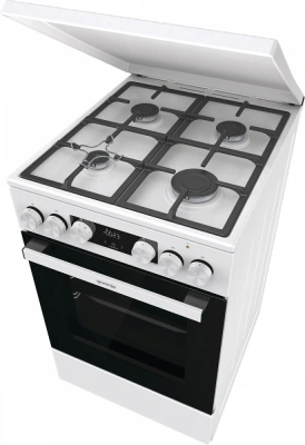 Плита Комбинированная Gorenje GK5C42WF-B белый (металлическая крышка) реш.чугун
