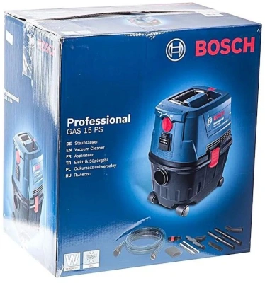 Строительный пылесос Bosch GAS 15 PS 1100Вт (уборка: сухая/влажная) синий