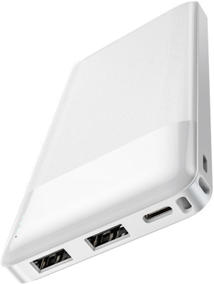 Мобильный аккумулятор Hoco J72 Easy travel 10000mAh 2A 2xUSB-A белый (J72 EASY TRAVEL WHITE)