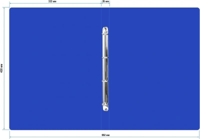Папка на 4-х кольцах Бюрократ -0827VA3BLU A3 верт. пластик 0.8мм кор.27мм синий