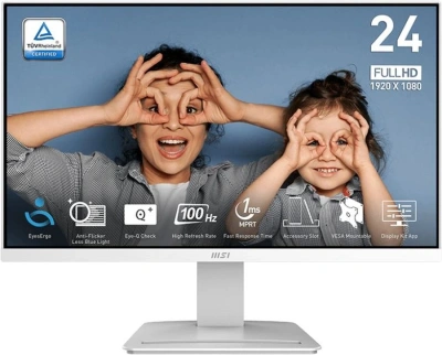 Монитор MSI 23.8" Pro MP2412W белый VA LED 16:9 HDMI матовая 3000:1 250cd 178гр/178гр 1920x1080 100Hz DP FHD 2.9кг
