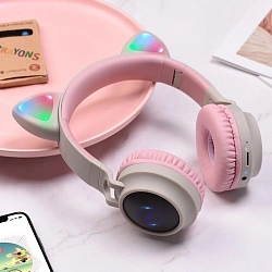 Гарнитура накладные Hoco W27 Cat серый беспроводные bluetooth накладные (18457)