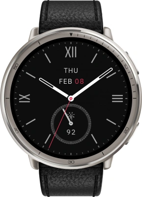 Смарт-часы Amazfit Active 2R A2437 Premium 43.9мм 1.32" AMOLED корп.серебристый рем.черный разм.брасл.:150-210мм (1746931)