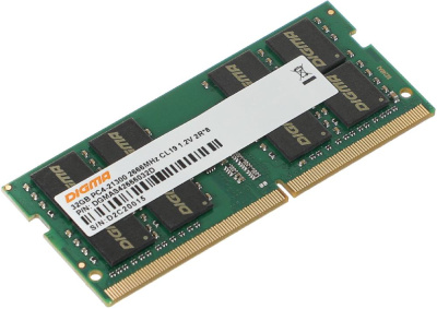 Память DDR4 32Gb 2666MHz Digma DGMAS42666032D RTL PC4-21300 CL19 SO-DIMM 260-pin 1.2В dual rank Ret