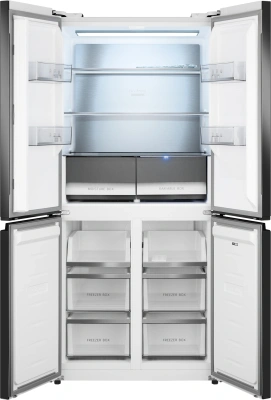 Холодильник Weissgauff WCD 450 White Rock Glass NoFrost Inverter 3-хкамерн. белый