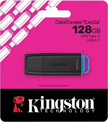 Флеш Диск Kingston 128GB DataTraveler Exodia DTXG2/128GB USB3.0 черный/голубой