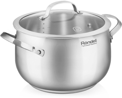 Кастрюля Rondell Calypso RDS-1672 5.8л. d=22см (с крышкой) стальной