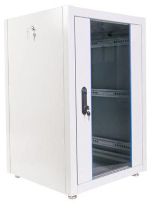 Шкаф коммутационный ЦМО (ШТК-Э-18.6.8-13АА) напольный 18U 600x800мм пер.дв.стекл металл 2 бок.пан. направл.под закл.гайки 540кг серый 715мм 50кг 180град. 920мм IP20 сталь