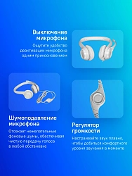 Наушники с микрофоном Logitech H390 белый 1.9м накладные USB оголовье (981-001288)