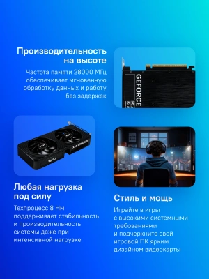 Видеокарта Palit PCI-E 5.0 RTX5060 DUAL NVIDIA GeForce RTX 5060 8Gb 128bit GDDR7 2280/28000 HDMIx1 DPx3 HDCP Ret