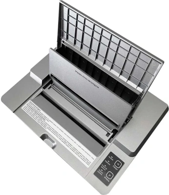 Шредер Office Kit SA200 (1,9х10) серый/черный с автоподачей (секр.P-5) фрагменты 200лист. 23лтр. пл.карты