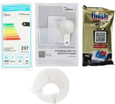 Посудомоечная машина Midea MFD60S510Wi белый (полноразмерная)