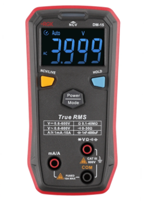 Мультиметр RGK DM-15 цифровой черный/красный (755153)
