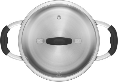 Кастрюля Rondell Stern RDS-010 3.9л. d=20см (с крышкой) т.серый