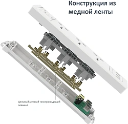 Сетевой фильтр Deli ET409 2м (2 розетки) белый (пакет ПЭ)