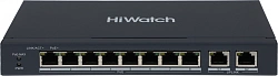 Коммутатор HiWatch DS-S1008P 8x100Мбит/с 2x1Гбит/с 8PoE+ 60W неуправляемый
