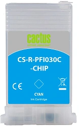 Картридж перезаправляемый струйный Cactus CS-R-PFI030C-CHIP голубой (55мл) для Canon imagePROGRAF TA-20/30/TM-240/340