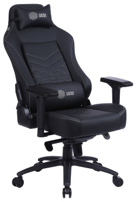 Кресло игровое Cactus CS-CHR-0112BL-M с вибромассажем черный эко.кожа с подголов. крестов. черный