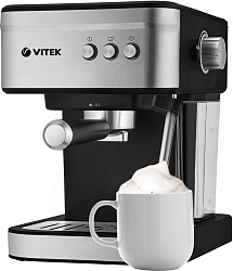 Кофеварка рожковая Vitek VT-8468 1000Вт черный/стальной