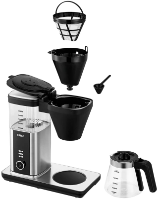 Кофеварка капельная Kitfort КТ-7213 1550Вт нержавеющая сталь/черный