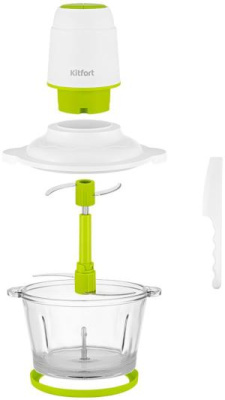 Измельчитель электрический Kitfort КТ-3050-2 1.5л. 400Вт белый/салатовый