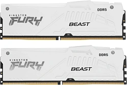 Память DDR5 2x32GB 6000MHz Kingston KF560C36BWEAK2-64 Fury Beast White Expo RGB RTL Gaming PC5-48000 CL36 DIMM 288-pin 1.35В dual rank с радиатором Ret