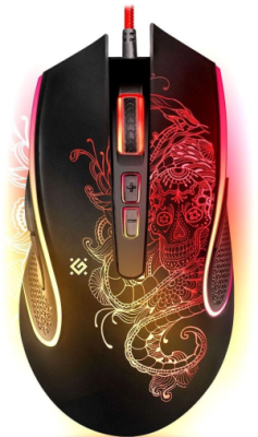 Мышь Defender Venom GM-640L черный оптическая 7200dpi USB 7but (52640)