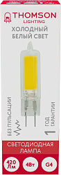 Лампа светодиодная Thomson TH-B4219 4Вт цок.:G4 капсул. 220B св.свеч.бел.хол. (упак.:1шт)