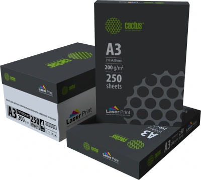 Бумага Cactus CS-LPA3200250 A3/200г/м2/250л./белый для лазерной печати