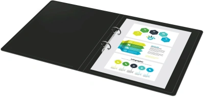 Папка на 2-х кольцах Silwerhof Eco A4 пластик 0.5мм кор.30мм черный