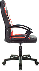 Кресло игровое Zombie 11LT черный/красный ткань/эко.кожа крестов. пластик