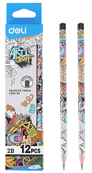 Карандаш ч/г Deli EU53300-1 Arti Graff 2B шестигран. тополь кор.европод. (1шт)