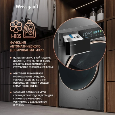 Стиральная машина Weissgauff WM 58411 Direct Drive Inverter Premium класс: A+++ загр.фронтальная макс.:11кг темно-серебристый