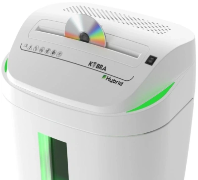 Шредер Kobra C4-Hybrid E/S серый (секр.P-4) фрагменты 15лист. 40лтр. скрепки скобы пл.карты CD